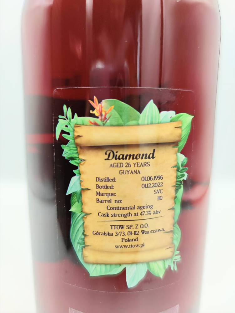 Diamond 1996/2022 26yo 47,3% The Taste of Rum, label