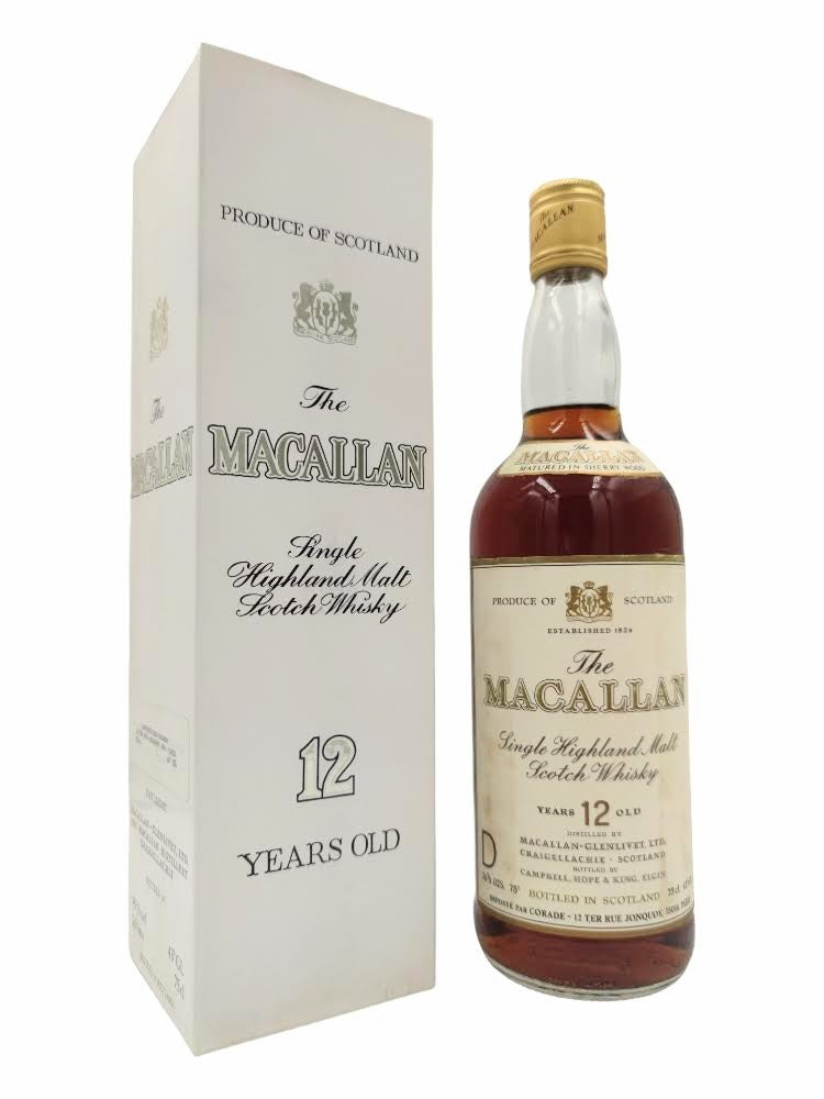 Macallan 12yo 75 proof 26 2/3 FL.OZS 43 GL 750ml Import Par. Corade - Distilia.Shop