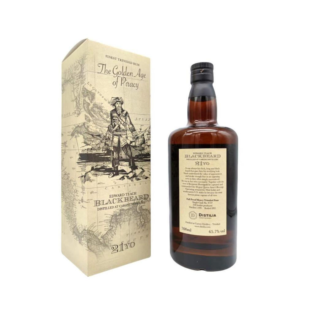 Caroni 1999 21yo 65.7% cask#197 The Golden Age of Piracy Blackbeard Distilia