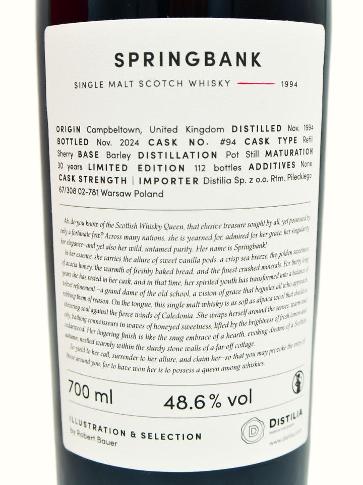 Springbank 1994/2024 30yo 48,6% 700ml The Sins – Envy, Robert Bauer and Distilia