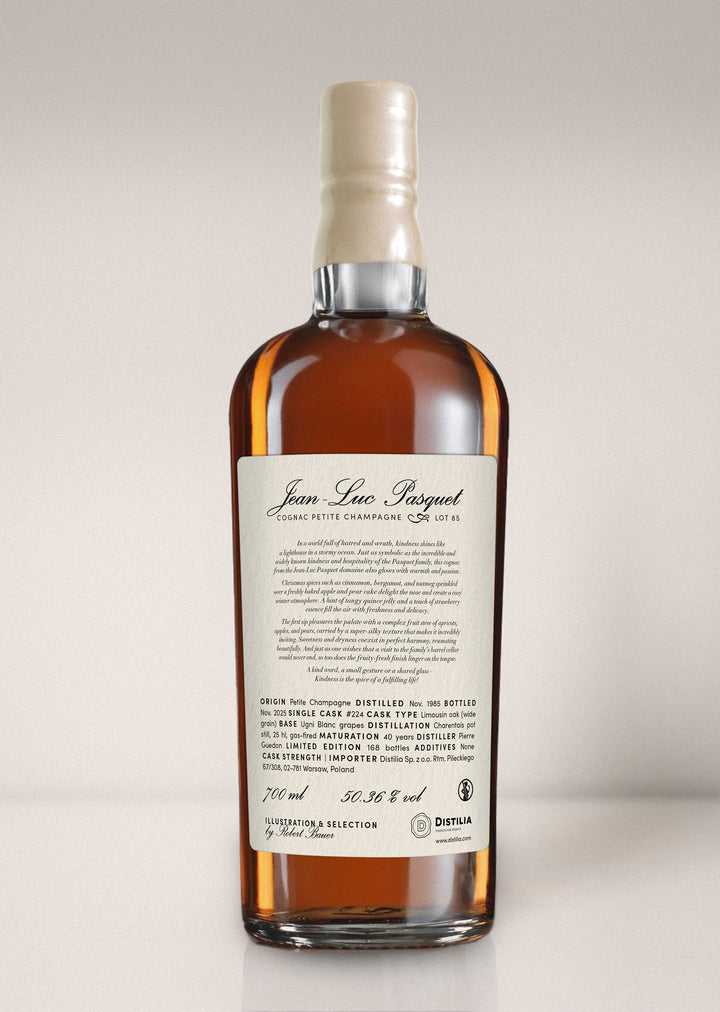 Jean-Luc Pasquet 1985/2025 40yo 50,36% LOT 85 The Virtues - Kindness, Robert Bauer and Distilia