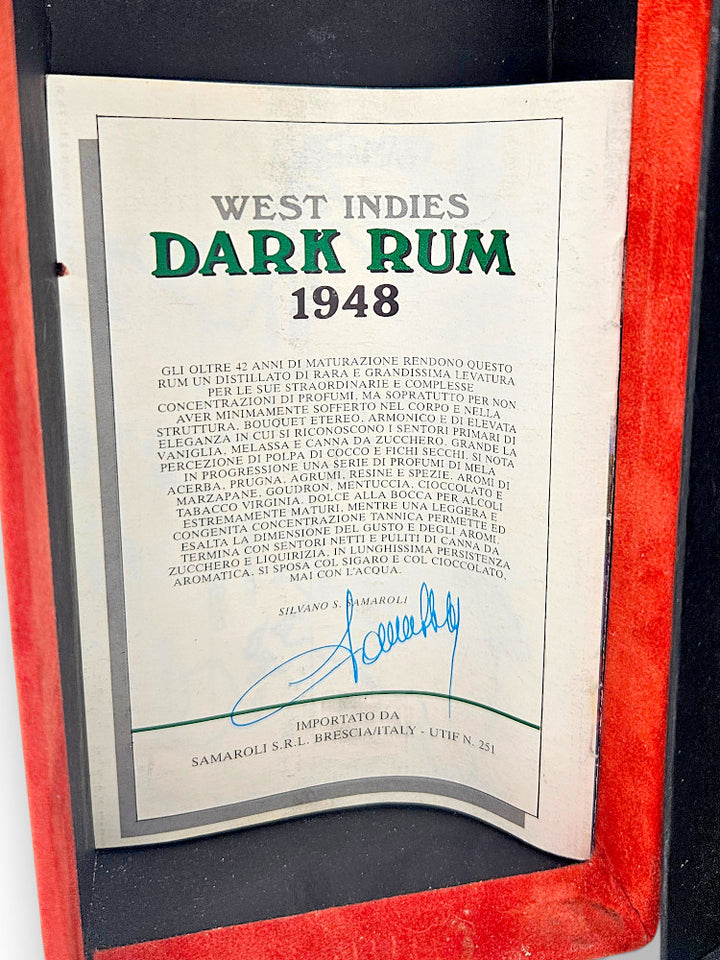 West Indies Dark Rum 1948/1991 42yo 49% Samaroli