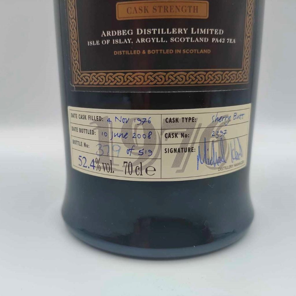 Ardbeg 1976/2008 31yo 52,4% cask#2397 label