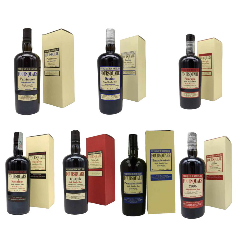 Foursquare Set 7 bottles – 2006, Triptych, Principia, Destino, Plenipotenziario, Patrimonio, Sassafras