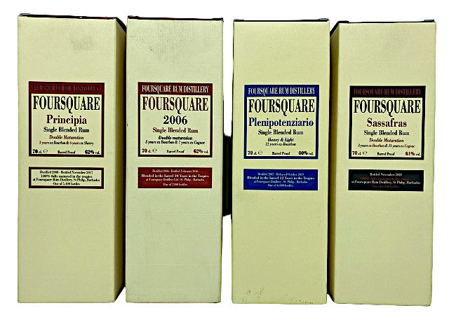 Foursquare SET of 4 bottles (2006, Sassafras, Plenipotenziario, Principia)