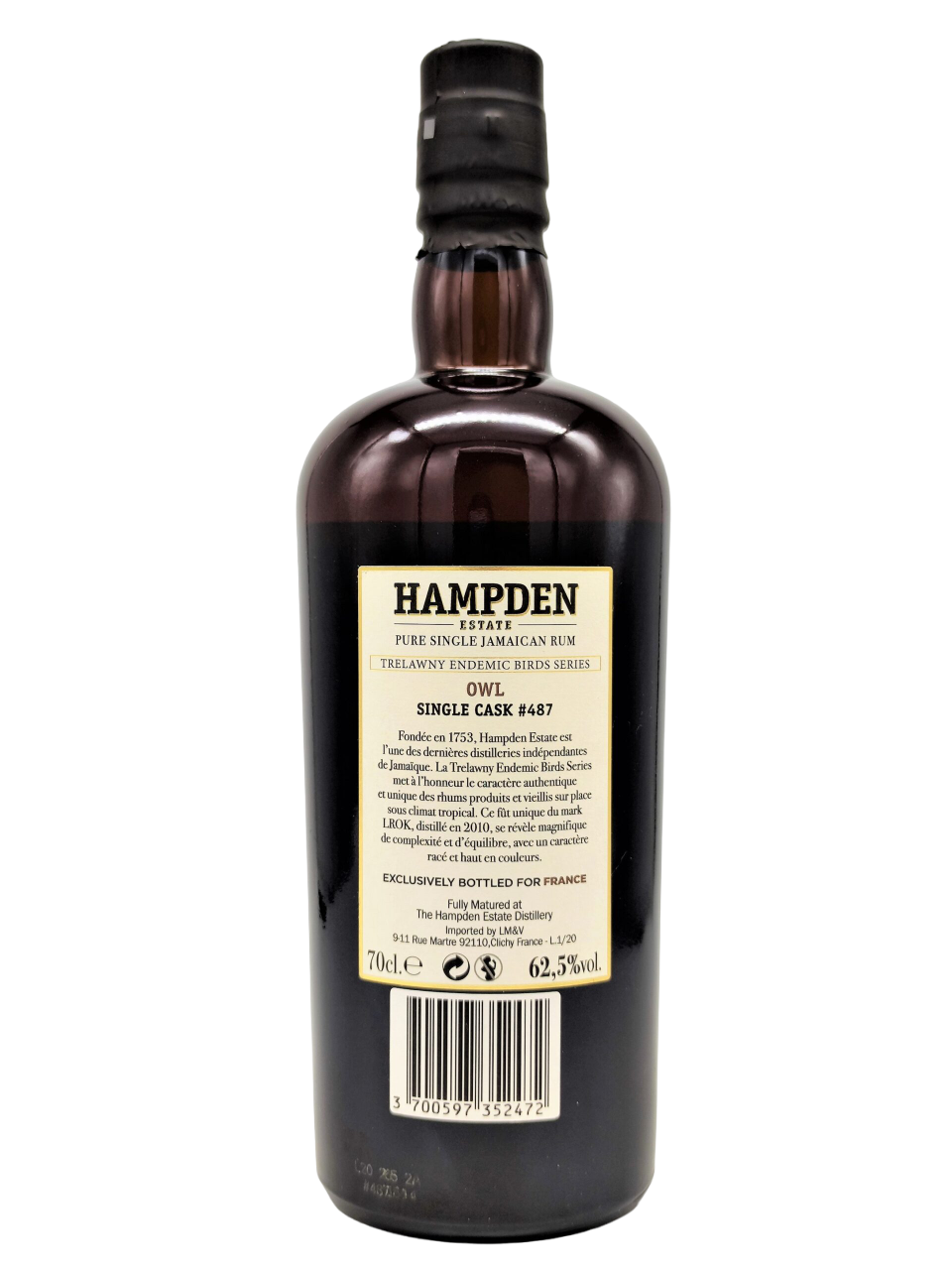 Hampden LROK 2010 10yo cask#487 Owl Trelawny Endemic Birds