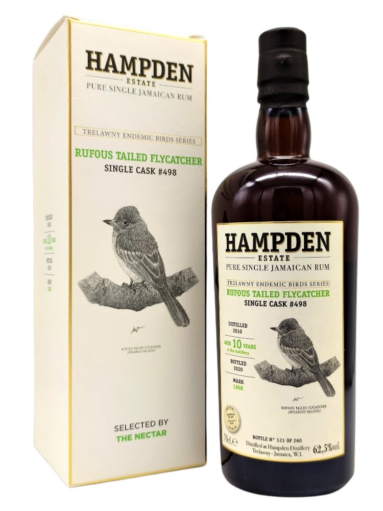 Hampden 2010 10yo cask#498 Trelawny Endemic Birds Rufous Tailed Flycatcher LROK