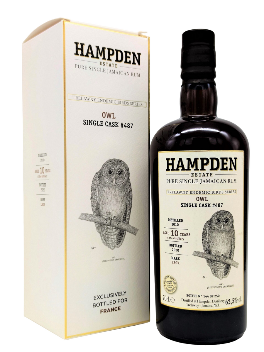 Hampden LROK 2010 10yo cask#487 Owl Trelawny Endemic Birds, box