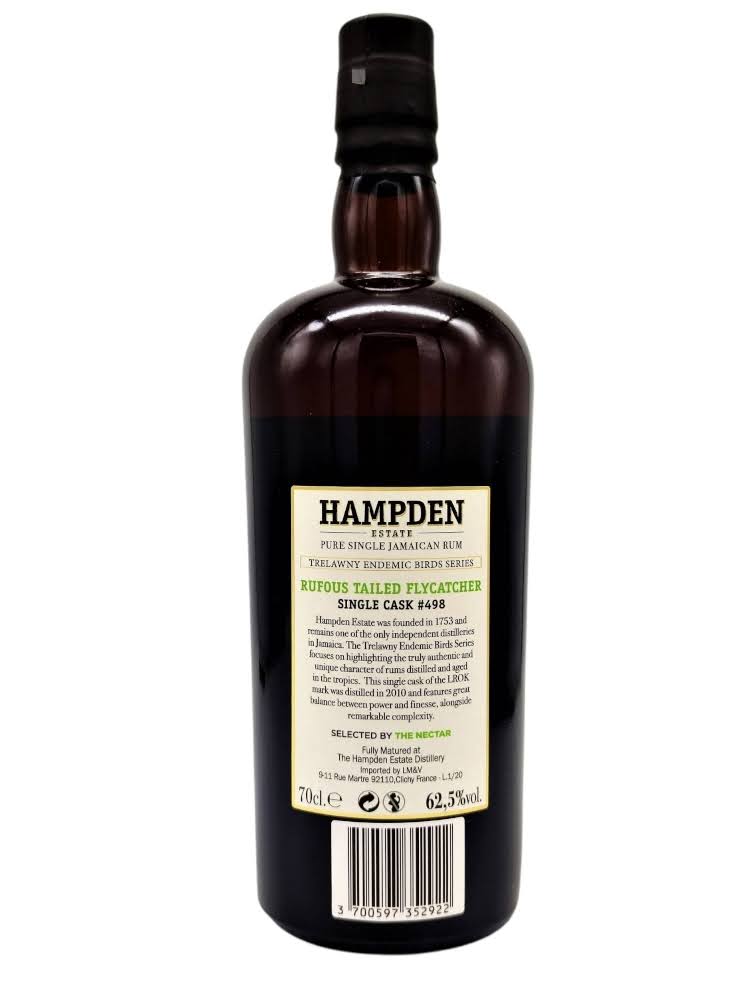 Hampden 2010 10yo cask#498 Trelawny Endemic Birds Rufous Tailed Flycatcher