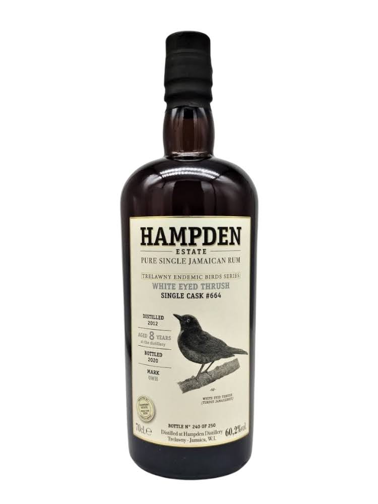 Hampden OWH 2012 Single Cask 8 Year Old #664, Trelawny Endemic Birds