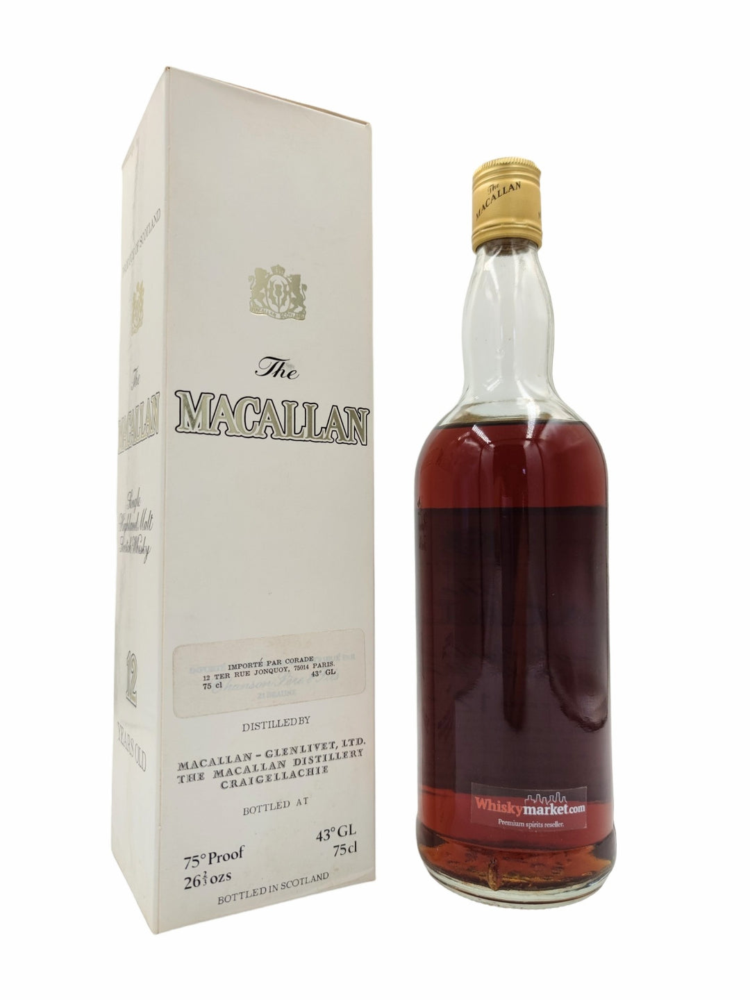 Macallan 12yo 75 proof 26 2/3 FL.OZS 43 GL (low level)