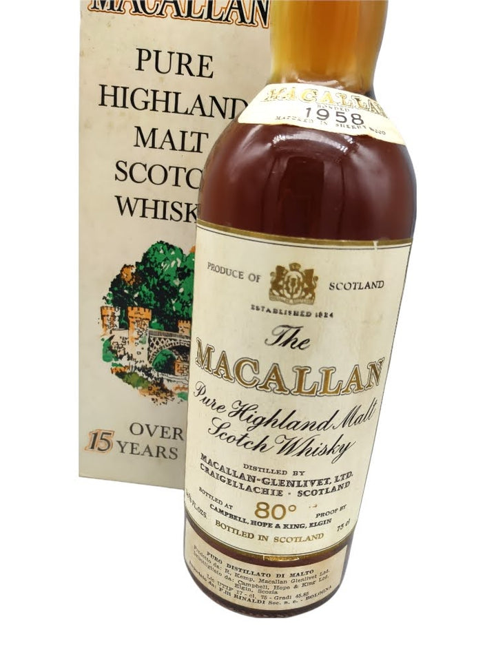 Macallan 1958 over 15yo 80 proof 26 2/3 FL.OZS