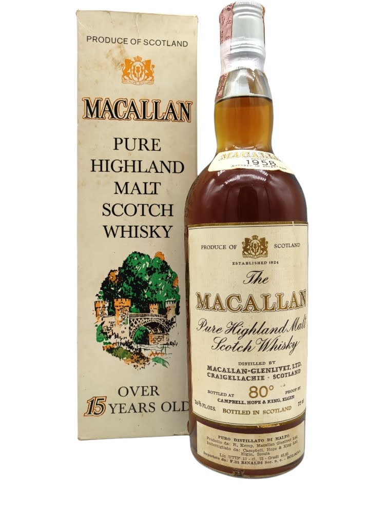 Macallan 1958 over 15 yo 80 proof 26 2/3 FL.OZS