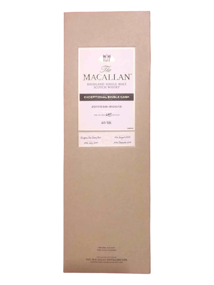 Macallan 2003 14yo 60% Exceptional Single Cask 2017/ESB-9100/13