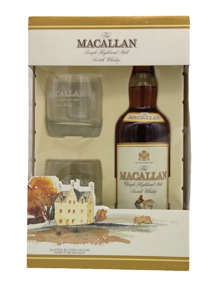 Macallan 7yo 40% set with glasses box