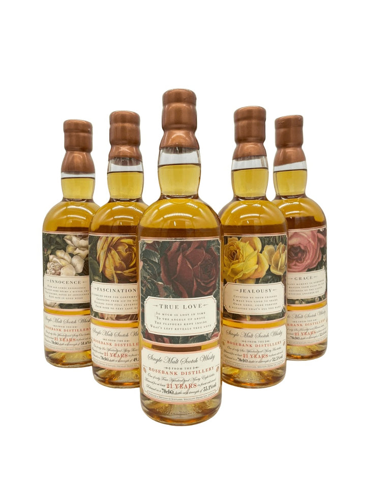 Rosebank 21 Year Old set of 5 bottles The Roses Edition