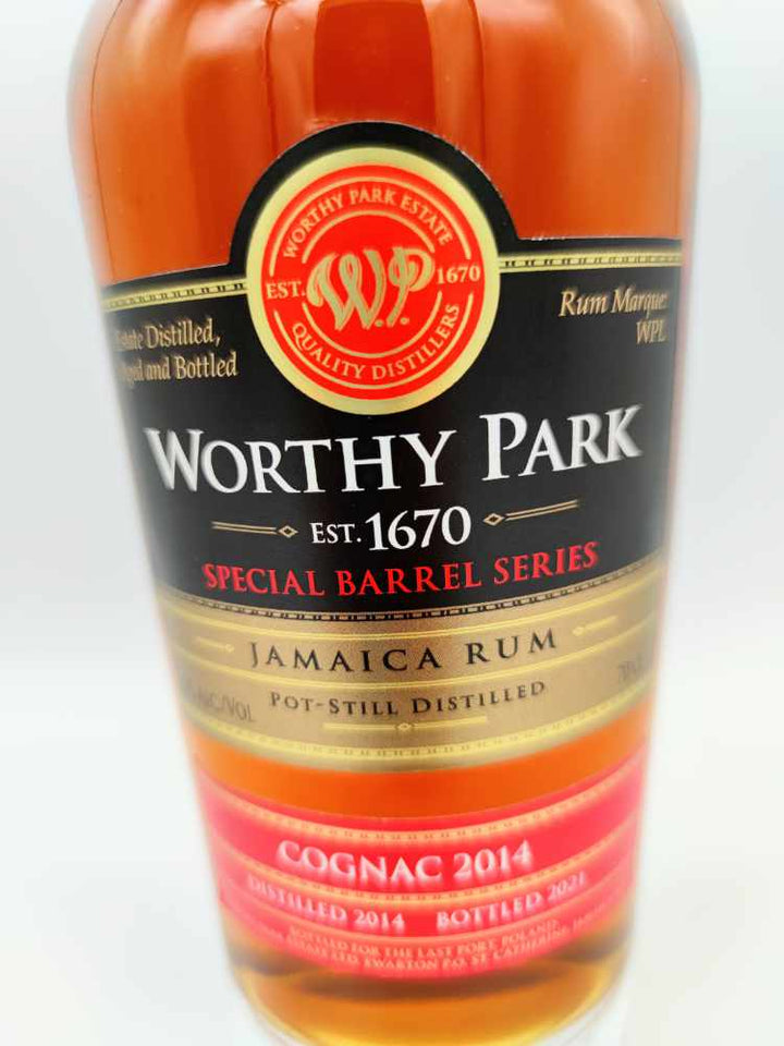 Worthy Park Single Estate 2014 WPL Cognac 63% label