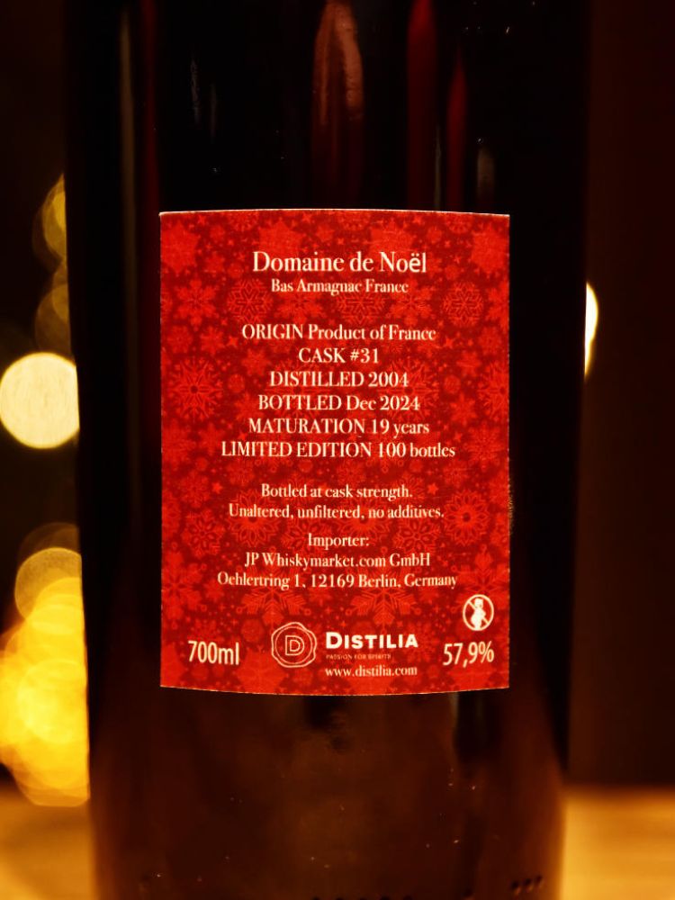 Armagnac Domaine de Noёl 2004/2024 57,9% 700ml Xmas Punch 2024